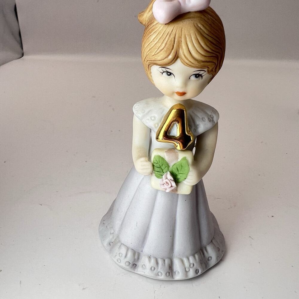 Vintage Enesco Growing Up Birthday Girls 3 4 5 6 Girl Figurines Lot Brunette - Picture 7 of 16